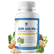 Lukaree DIM Supplement 400mg for Women - 12-in-1 Liposomal Capsules with Black