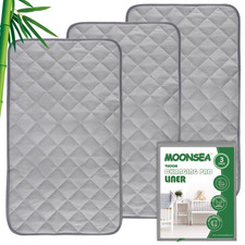 Diaper Changing Pad Liner Non-Slip, Waterproof Terry Mat, Quilted Absorbent Bass