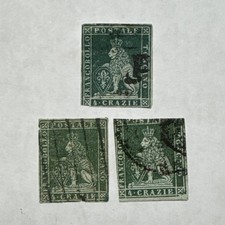 1853 Tuscany 4 Italian States Crazia Lion Of Tuscany Collectible Used Old Stamp