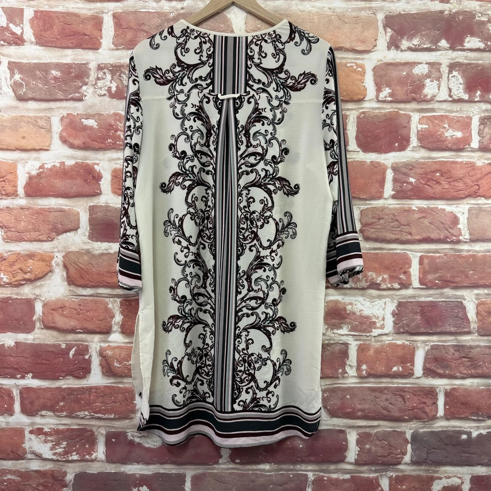 Anthropologie Fig & Flower Tunic Dress Shell Womens XL Boho Scroll Sheer Popover - Image 2 of 4