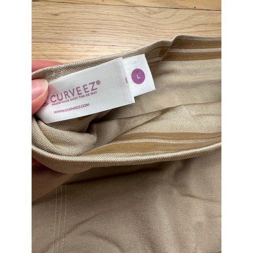 NEW Curveez Women's L Signature Control High Waist Boy Short Shapewear Beige Tan - Picture 7 of 12
