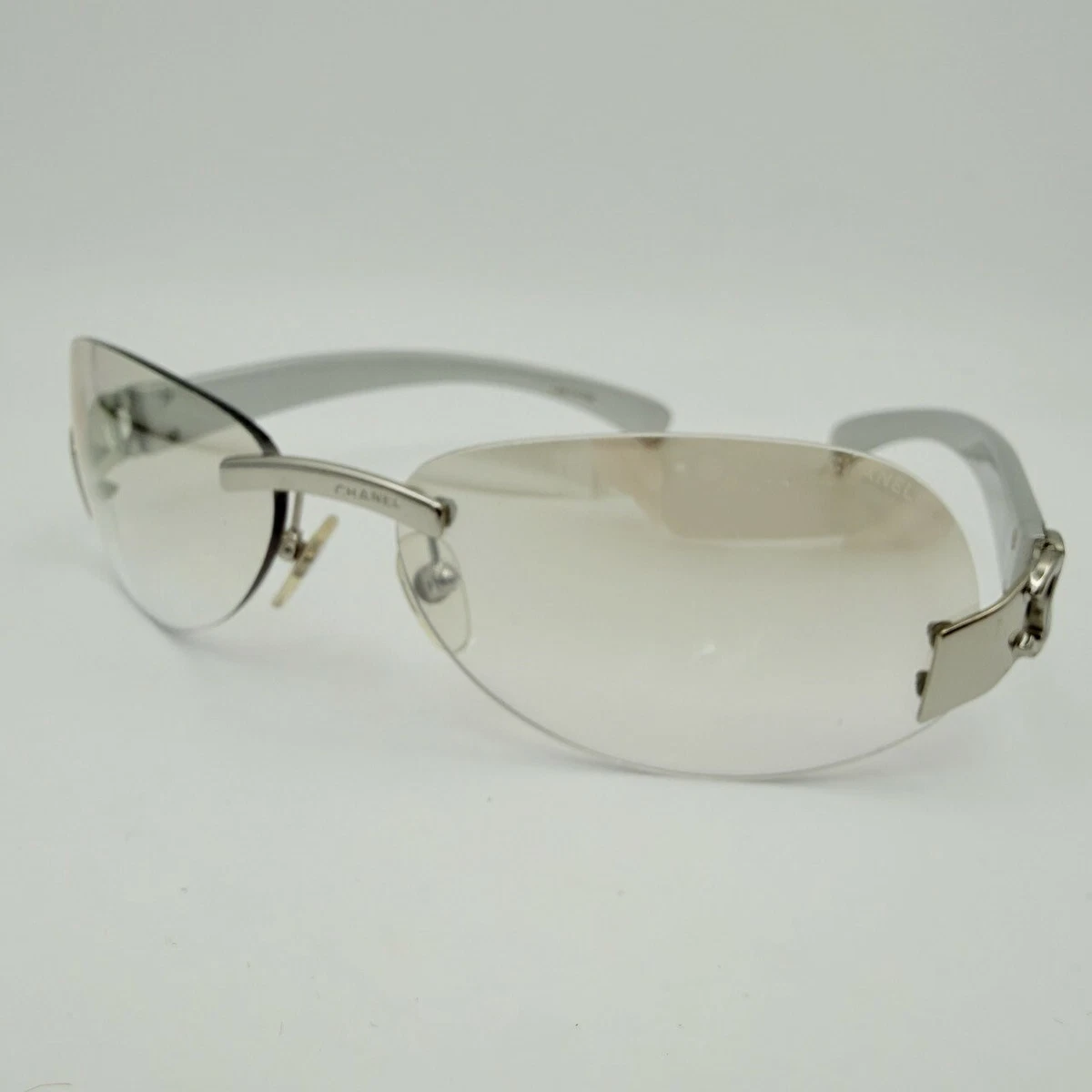 RARE Y2K Chanel 4035 c 167/6m 2004 Rimless Sunglasses w/ Sliver Hardware Chanel 4035 167 79 – Vintage Frames Company main image 4