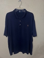 Polo Ralph Lauren Navy Blue Polo Shirt Men  s 2XB Big Classic Fit Soft Cotton