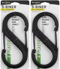 Nite Ize S-Biner Plastic Dual Carabiner 8 - Black 2-Pack 