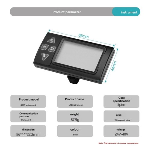Pantalla para Bicicleta Eléctrica S861, 24 V, 36 V y 48 V, LCD, Medidor Int1368 - Imagen 8 de 8