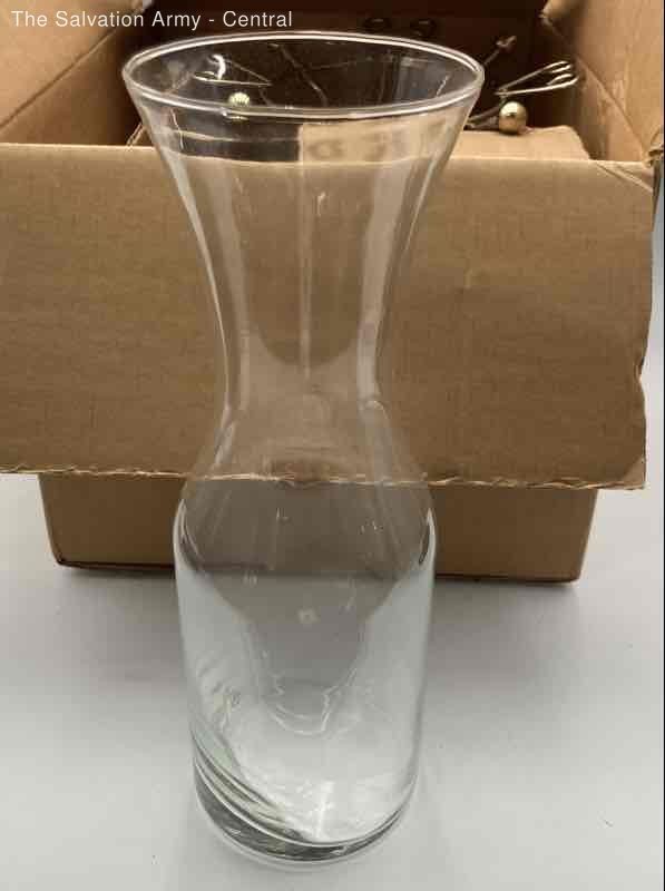 Leonard Silver MFG Clear Crystal Glass Brassplated Wine Set Of 5 w/Box