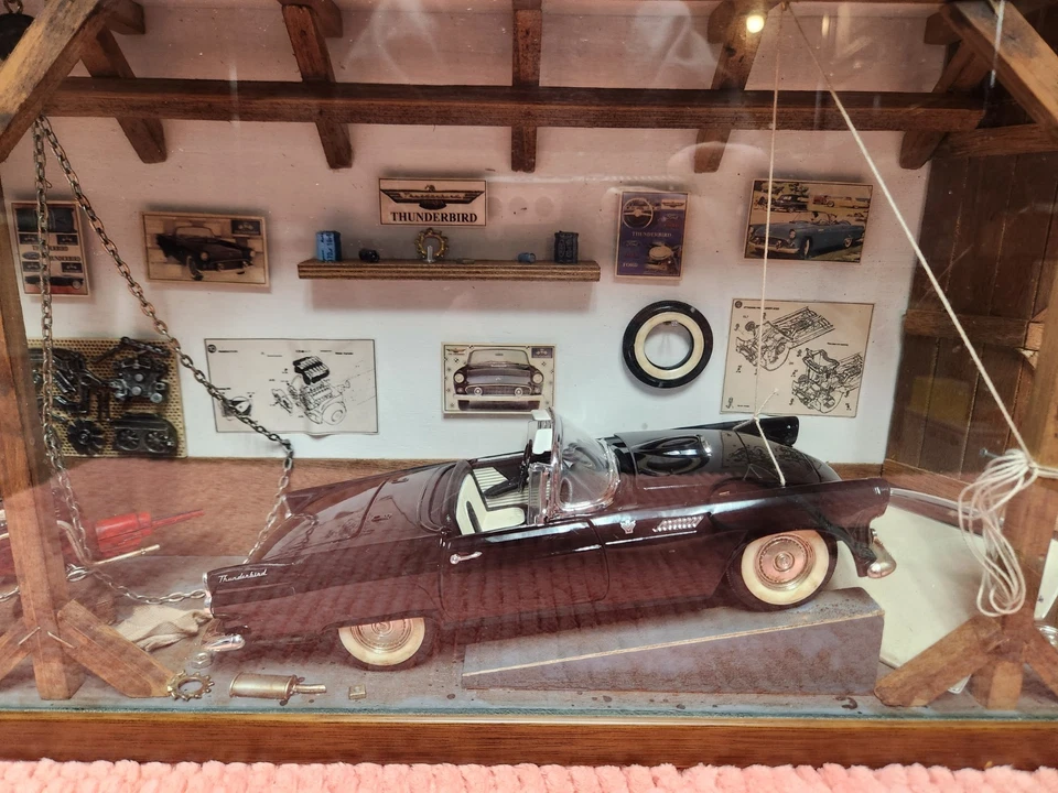 Danbury Mint "The 55 Thunderbird ShadowBox" 1955 Ford Thunderbird Shadow Box 23" - Image 3 of 4