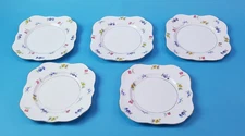 M & R Marks and Rosenfeld Scattered Flowers 5 Octagonal Sculpted Pastry Plates