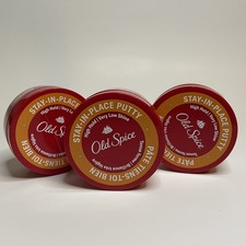 Lot Of 3-Old Spice Stay In Place Putty 2.22 oz Each High Hold Beeswax Low Shine
