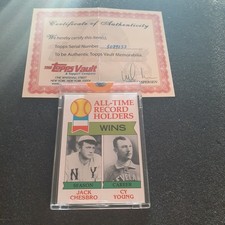 Cy Young Jack Chesbro Topps Vault 1/1 proof card 1979 Wins Leaders COA hologram