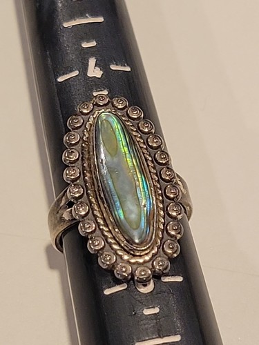 Estate Find! Vintage Sterling Silver Opal Ring Size 5 - Picture 3 of 8