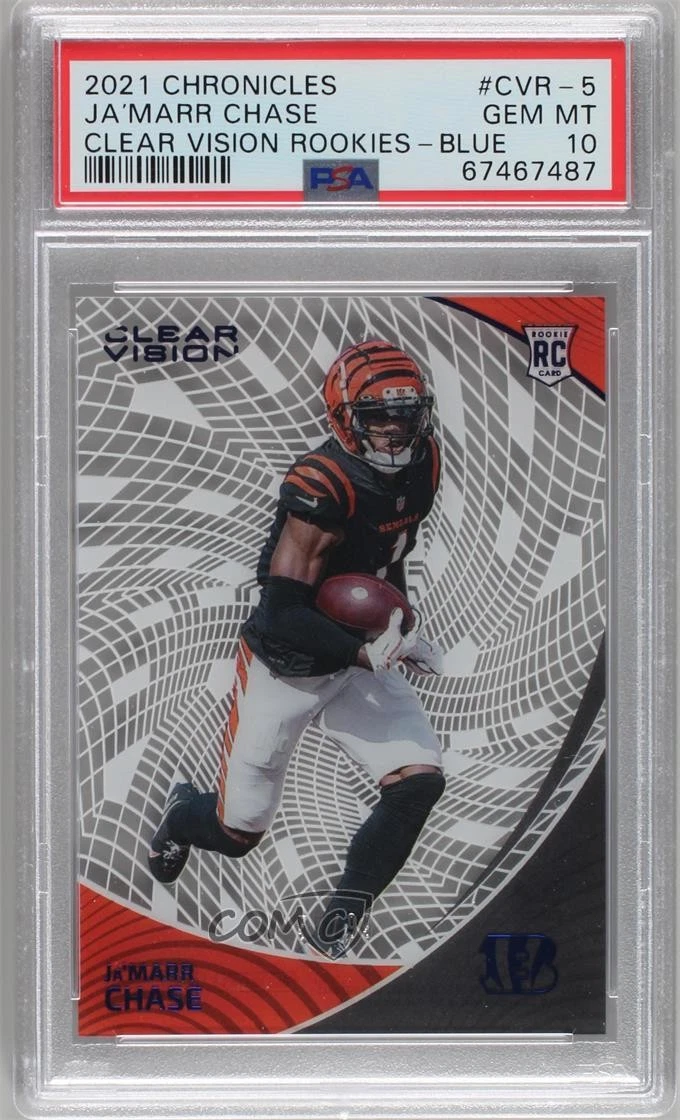 JaMarr Chase Panini Chronicles Clear Vision Rookies #CVR5 Blue