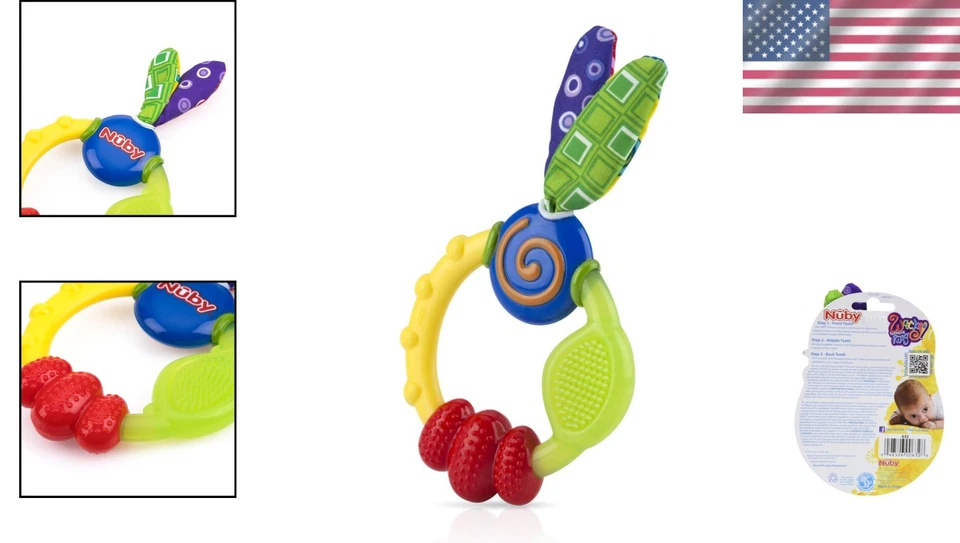 Colorful Teething Rings for Infants - 16 Silicone Soothers for Every Stage - Image 2 of 4