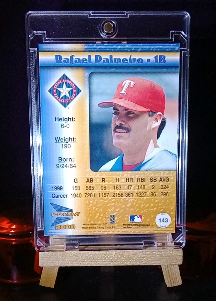 Rafael Palmeiro 2000 Pacific Prism  #143 Rangers Holographic Gold /480 ✨✨✨✨✨✨✨ - Image 2 of 4