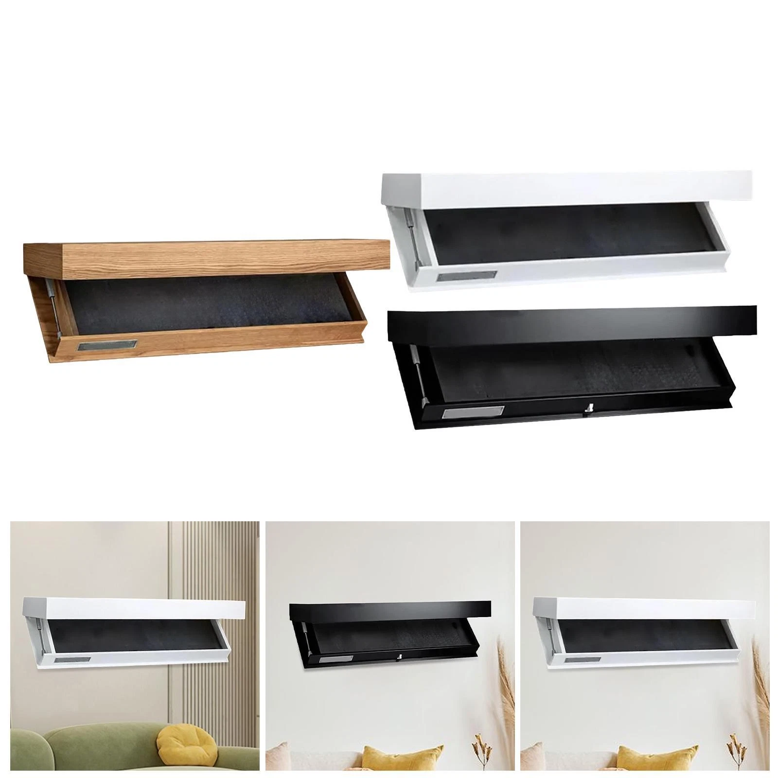 Wall Floating Shelf Flap Concealed Shelves for Dormitories Kitchen Nursery