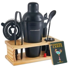 Mixology & Craft Bartender Kit - 8-Piece Black Matte Cocktail Shaker Set with...