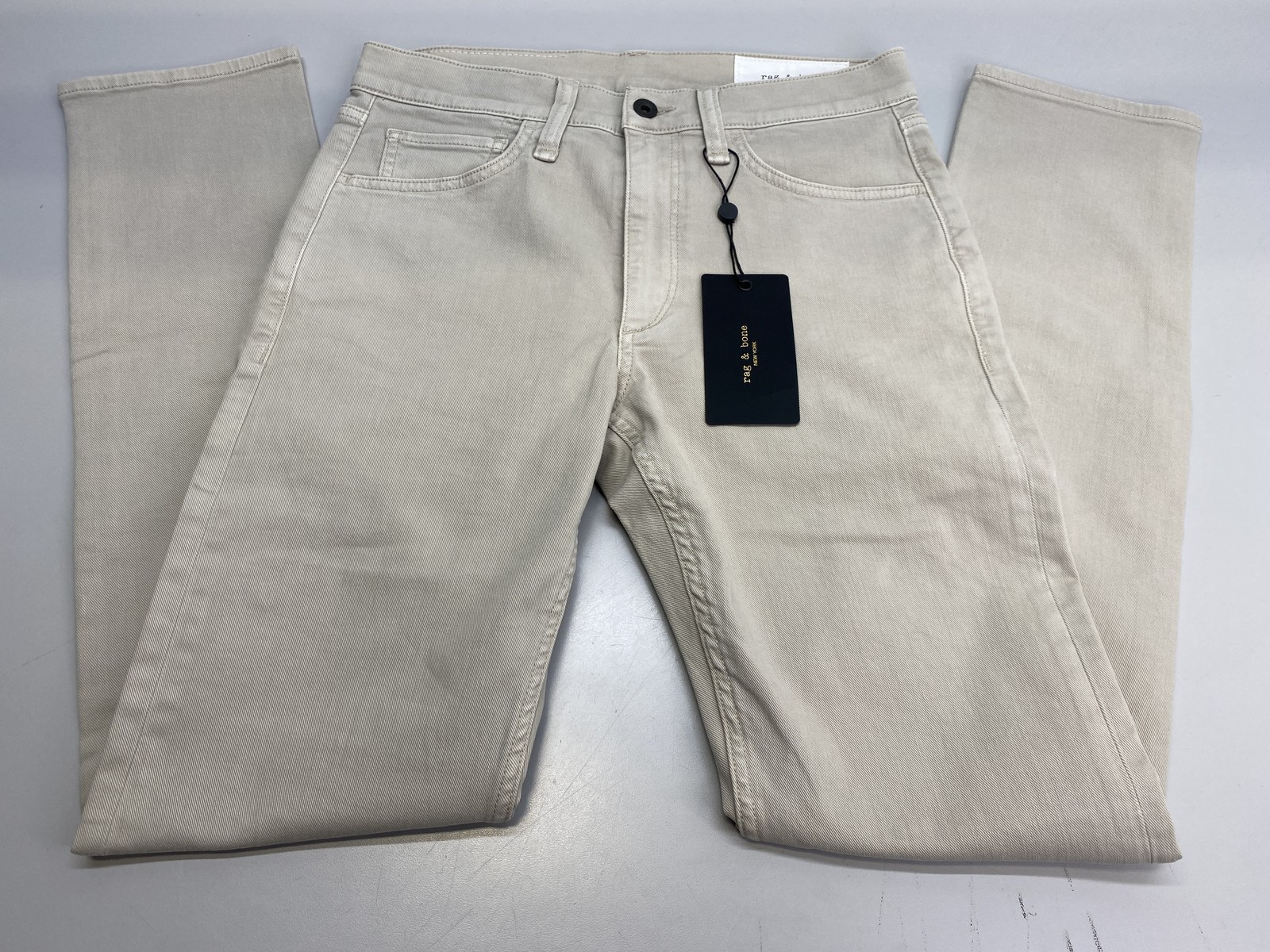 Rag & Bone Mens Jean Sand Beige Size 33x32 Fit 2 Aero Stretch Straight Slim Leg