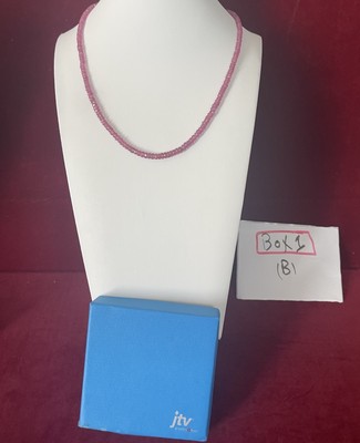 18 Zoll Schnur roter Rubin Rhodium über Sterlingsilber Perlen Halskette 245 $