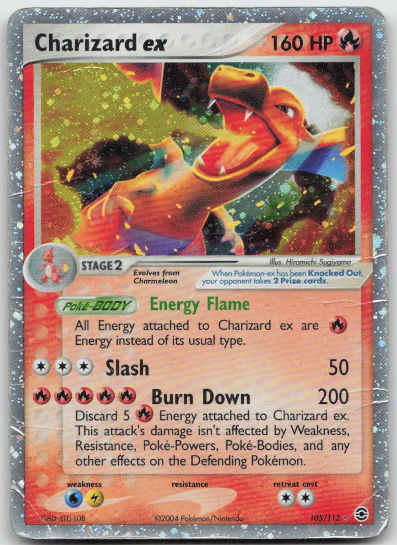 Charizard ex 105/112 Holo EX Rare FireRed & LeafGreen Pokemon TCG HP
