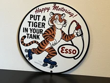 Hi Gloss Put Esso Tiger In Tank Gasoline Vintage  Style Metal Sign