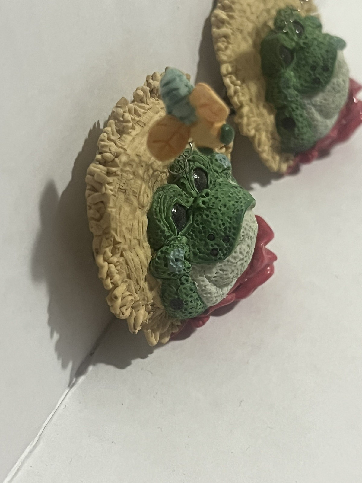 Vintage Enesco Farmer Frog Pin Lot Of 2 Kathy Wise 1997 90s