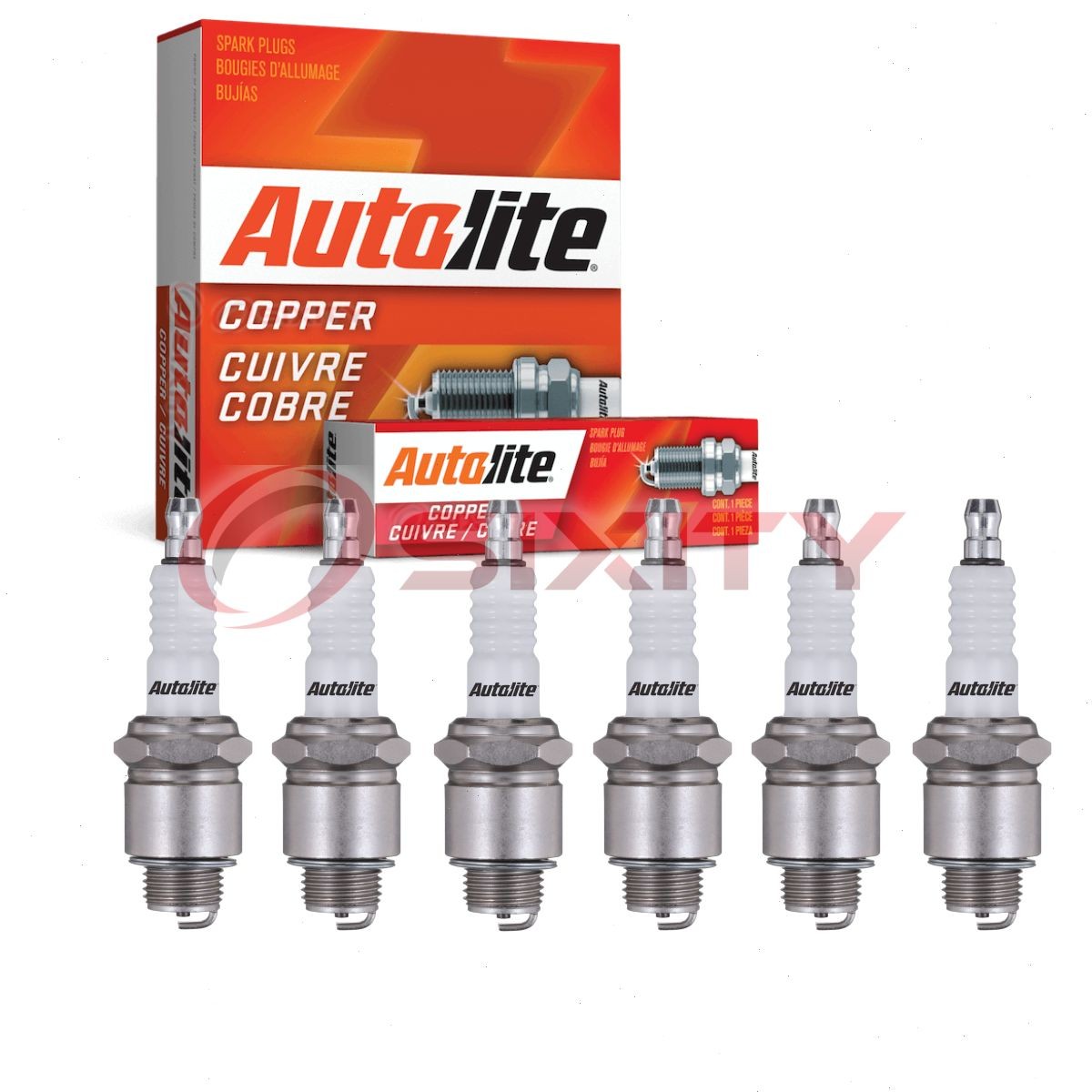6 pc Autolite Copper Core Spark Plugs for 1942-1949 Oldsmobile Series 76 hr