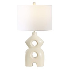 Lighting Collection Era Cream Resin 25-inch Table Lamp for Bedroom, Living Ro...