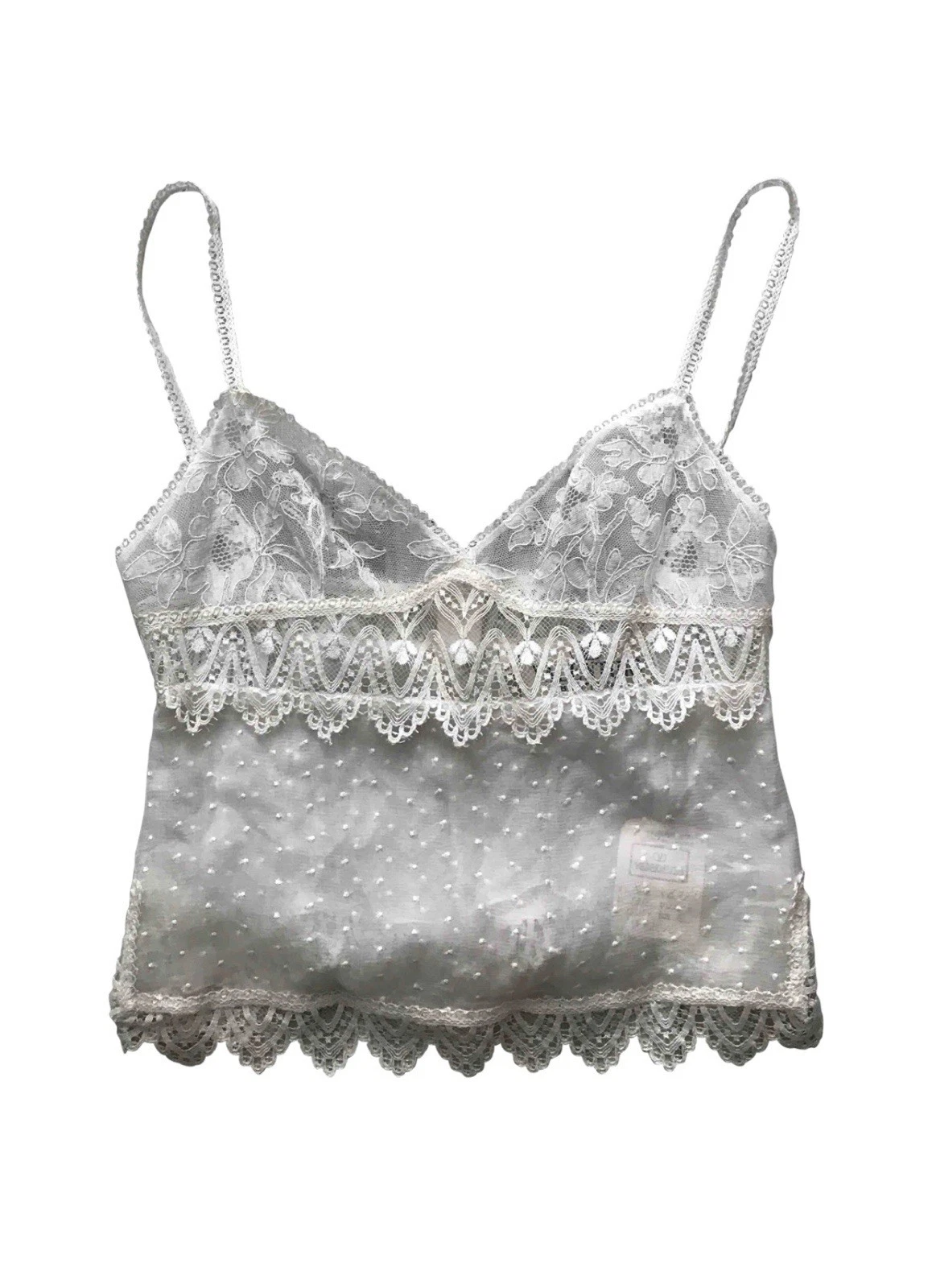 Top Valentino pizzo trasparente seta bianco anni 90 vintage