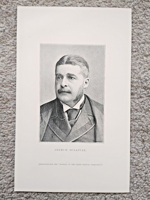 Arthur Sullivan (englischer Komponist) - antiker Druck - 1890