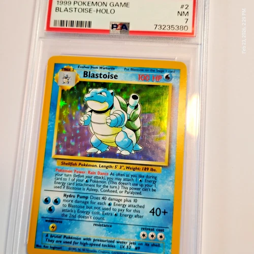 Blastoise Unlimited Base Set HOLO 2/102 NM PSA7 WOC 1999