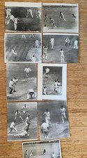 9 Vintage Black & White Cricket Photographs Including Alan Knott & Colin Cowdrey