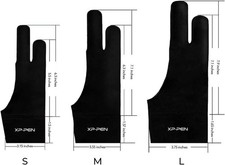 XPPen Artist Drawing Glove Size L 2-Finger Graphics Tablet Black 2026