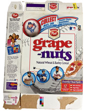 2002 Post Grape-Nuts Baseball Player Photo Promotional Cereal Box