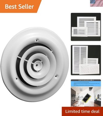 Durable 10-Inch Diameter Steel Vent Cover for 6-Inch Ducts - Lightweight Design