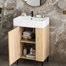 21.6 inch W Three-Layer Coating Bathroom Vanity Wood Vanity Sinks For Bathrooms