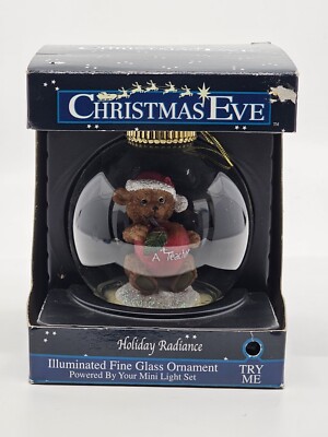 Cavanagh Holiday Radiance A+ Teacher Bear Illuminated Fine Glass Ball Ornament