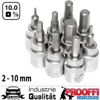 9-Tlg Innensechskant Stecknuss 3/8 SteckschlüSsel Set 2-10 Mm FüR Inbus Schraube