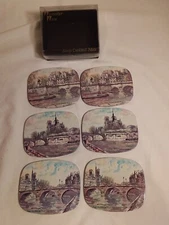 Worcestar Ware Savoy Cocktail Mats (6) Parisian Landmark Scenes