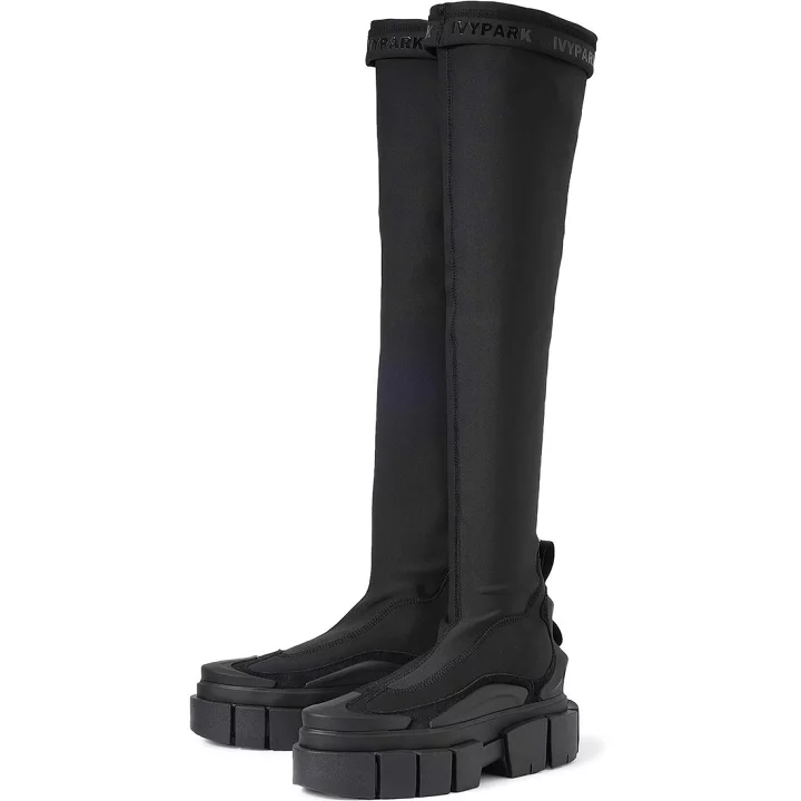 靴 Ivy Park x adidas Supersleek Long Boots adidas IVY PARK Super Sleek Long High Triple Black Boots