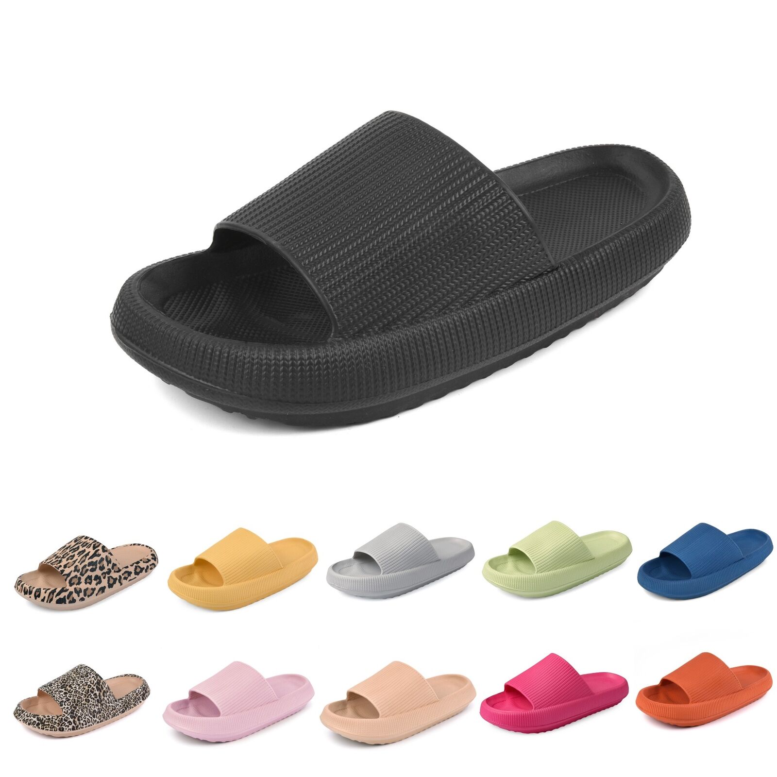 Women Men Cloud Slippers Comfort Pillow Slide Sandals Bathroom Beach Home Shoes