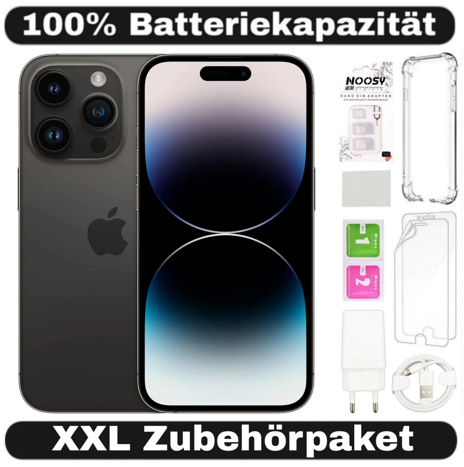 Apple iPhone 14 Pro - 128 256 GB - Grau Gold Silber Lila -XXL Set -100% Batterie - Bild 4 von 4