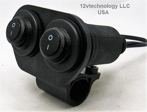 Waterproof Handlebar Mount Rocker Switch
