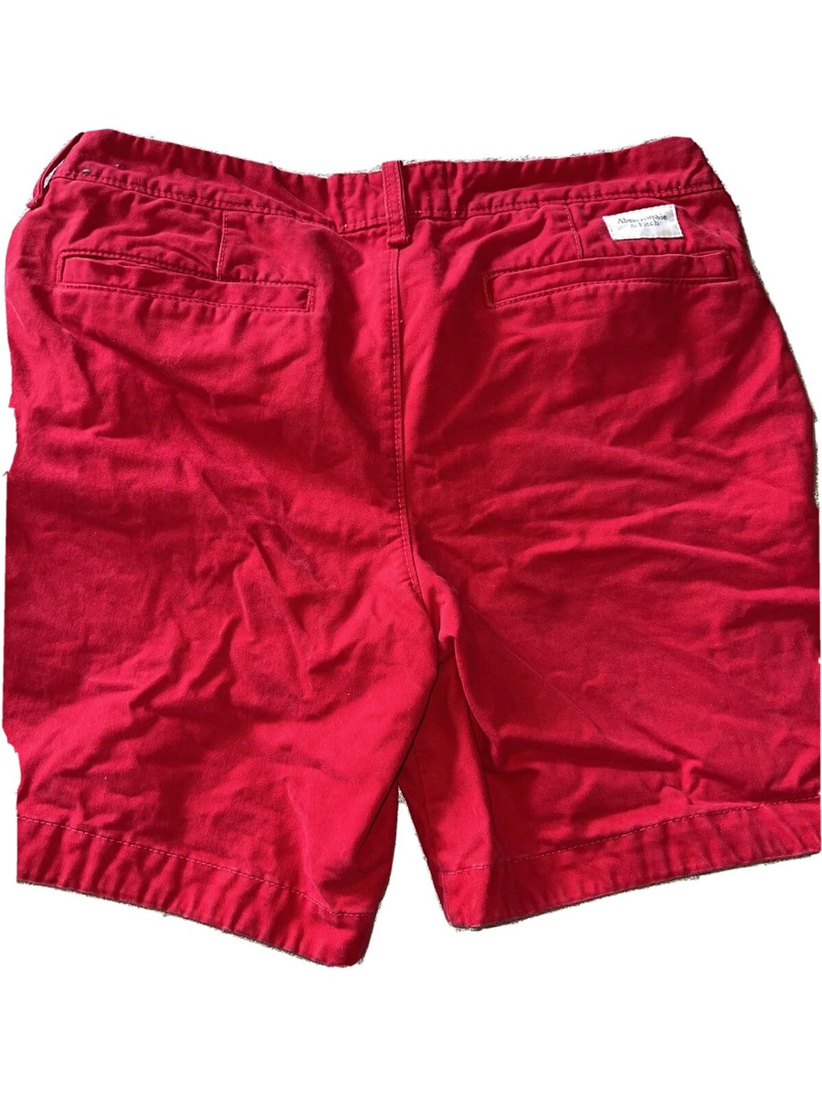 Abercrombie & Fitch Shorts Mens 33 Red Chino | eBay