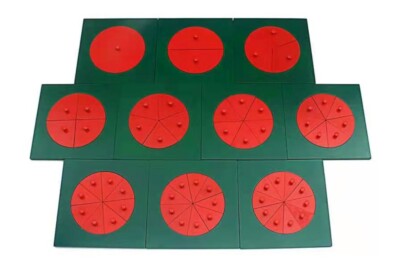 Wooden Fraction Circles - MONTESSORI MATH MATERIALS