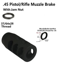 .45 Compact Competition Muzzle Brake .578-28 37/64x28 Thread With Jam Nut