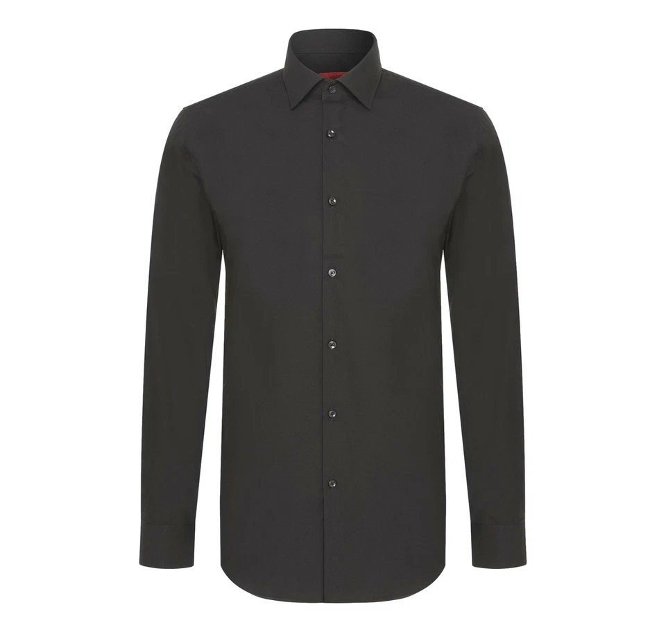 HUGO Camicia Uomo Slim Fit in Cotone 50289499 C-Jenno Colore Nero - Immagine 3 di 3