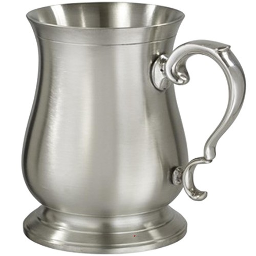 Pewter Heavy Hand Cast Tankard 1 Pint Abbey Bell Satin Perfect for Engraving - Picture 3 of 6