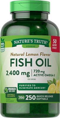SM Nature's Truth Burpless Fish Oil 2400mg ,720 mg Omega 3 -250ct
