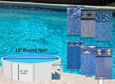 18' x 52" Round Unibead 20 Gauge Swimming Pool Liner - (Choose Pattern)