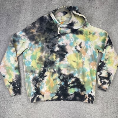 BIG BUD Los Angeles Tie Dye Hoodie Unisex S Rainbow Magic Waters French Terry